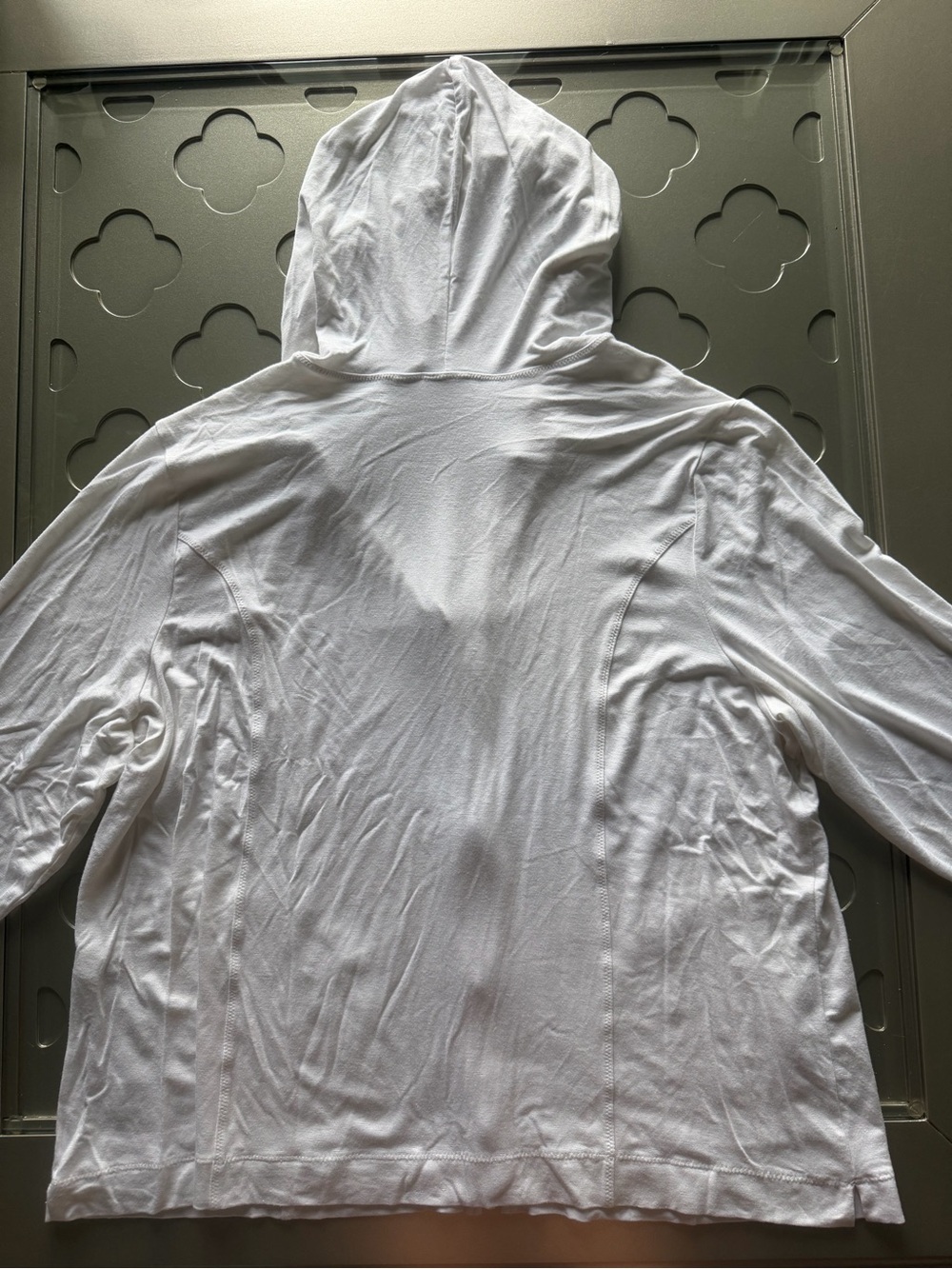 CHICO’S Weekends Slub Zip Hoodie Jacket Optic White Size 3 Women’s XL NWT - Picture 11 of 15